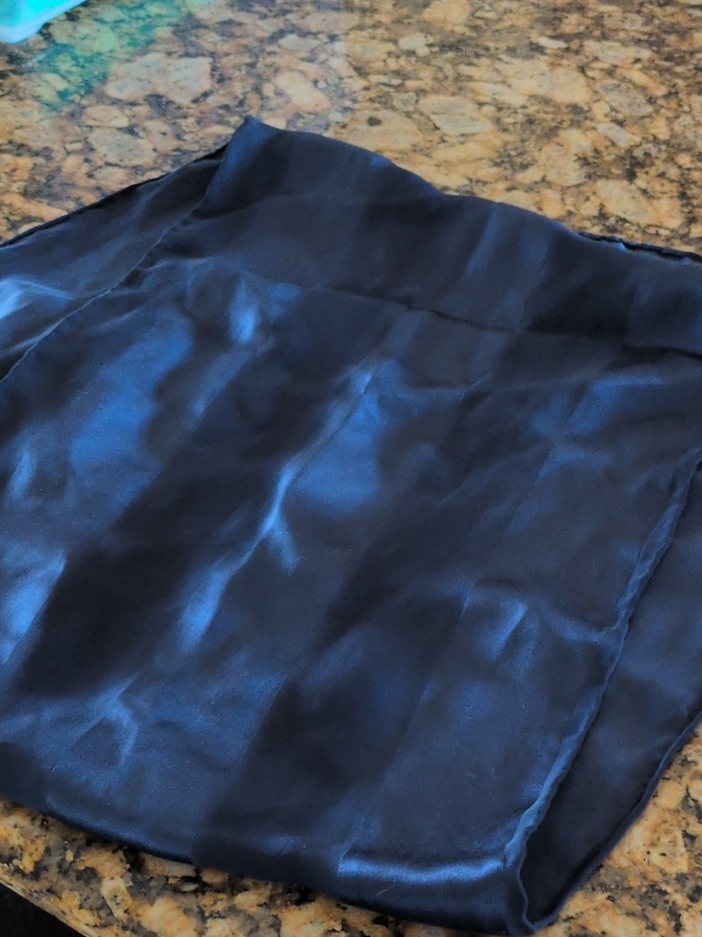 Satin Navy Blue Mini Skirt